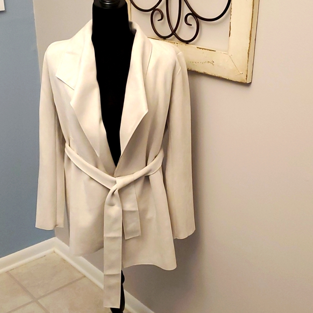 Faux Suede Wrap Jacket
